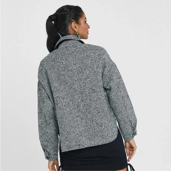 Vero Moda Rosie tweed chore Jacket  boxy workwear cozy oversized - Picture 2 of 15